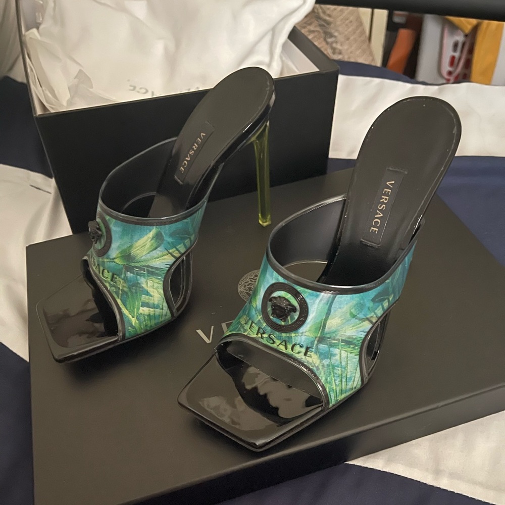 Versace Jungle Print heels